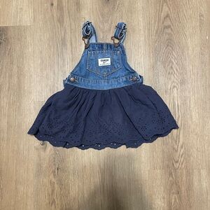 denim overalls with eyelet skirt by Oshkosh size 12 months